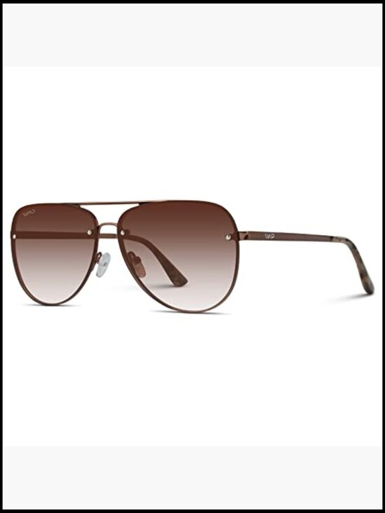 Oversized Aviator Sunglasses with Rimless Gradient Lenses main image 5
